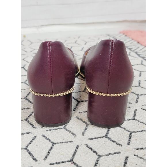 COACH WILLA PUMP IN BURGUNDY PURPLE & GOLD, SZ 8 - Picture 7 of 16